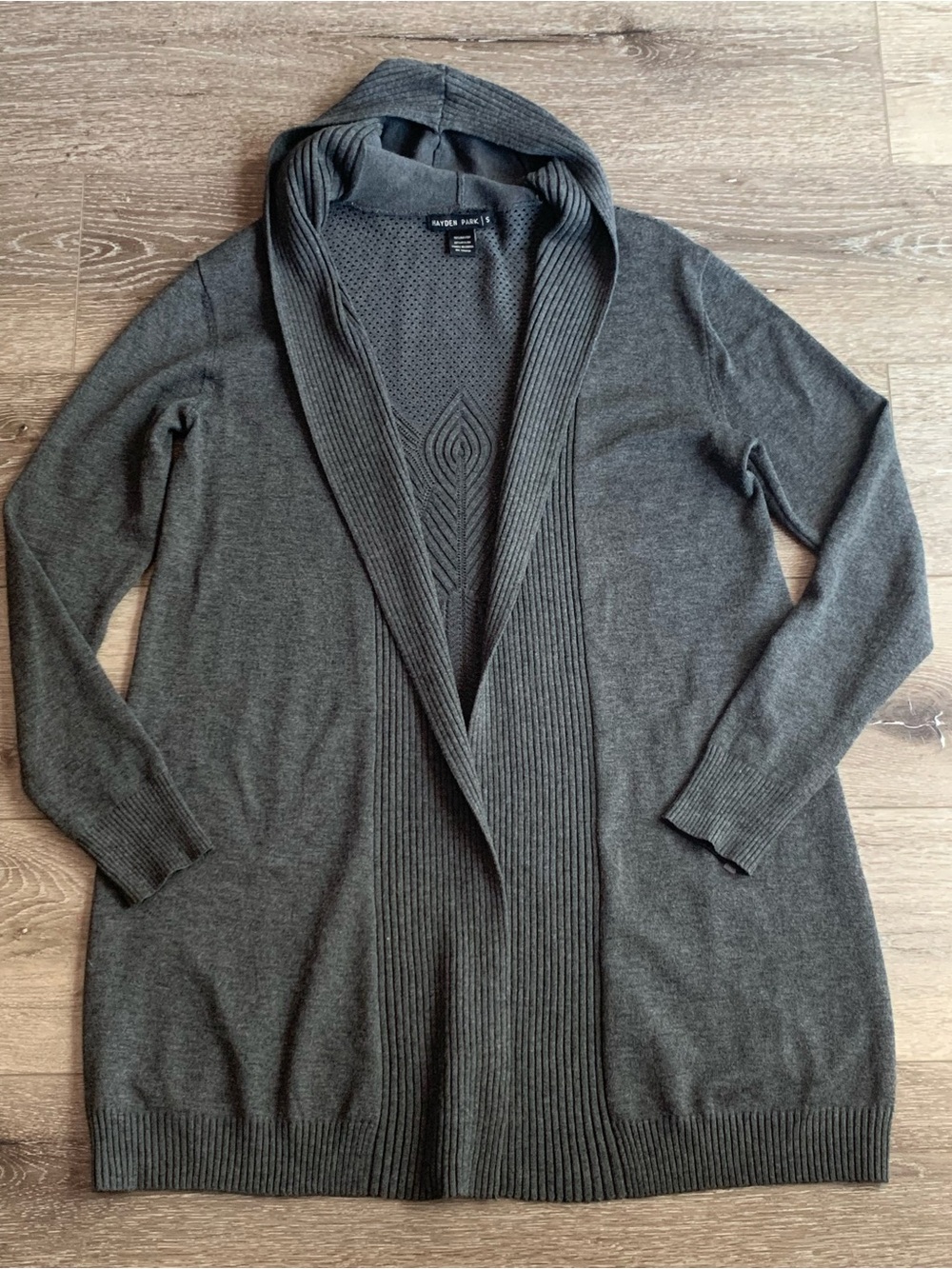 Hayden Park Womens Gray Cardigan Sweater Size Small